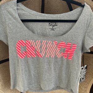 Crunch Workout Grey Cropped Tshirt Brand New Size Medium